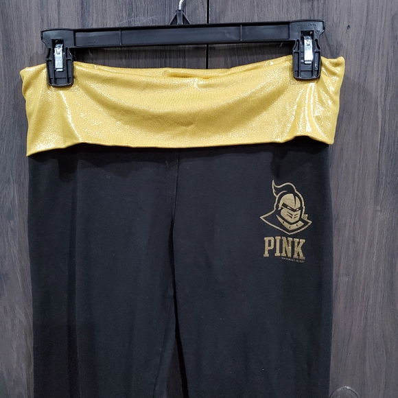 Victoria Secret PINK 3/4 Leggings Black and Gold L👀K Size S - UCF Knights Vegas - Picture 8 of 9